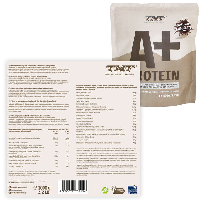 TNT A+ Protein - Natural Chocolate - Rckseite