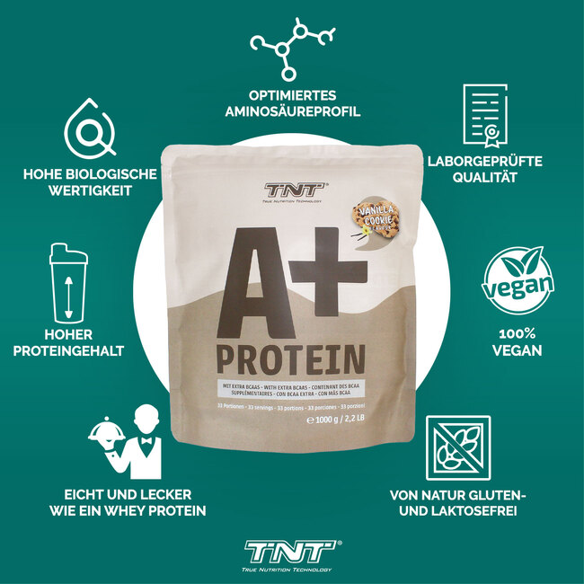 TNT A+ Protein - Vanilla Cookie - Vorteile