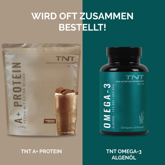 TNT A+ Protein wird oft zusammen mit Omega-3 gekauft.