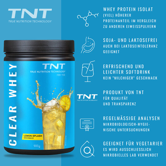 TNT Clear Whey - Lemon Splash - Bulletpoints