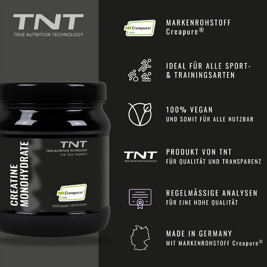 TNT Creatine Creapure Kapseln - Vorteile