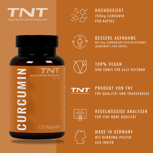 Die Vorteile von TNT Curcumin Kapseln auf einen Blick