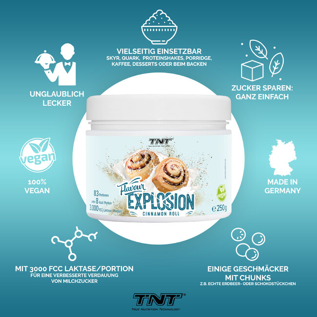 TNT Flavour Explosion - Cinnamon Roll - Bulletpoints