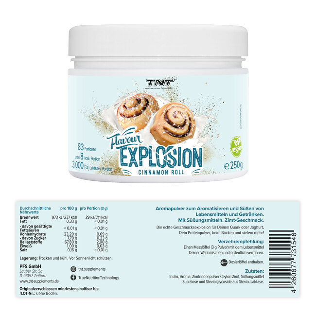 TNT Flavour Explosion - Cinnamon Roll - Label