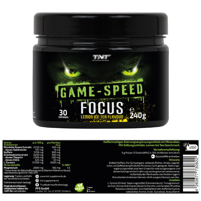 TNT Game Speed Focus - Lemon - Etikett