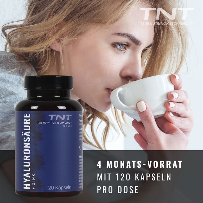 TNT Hyaluronsure+Zink (120 Kapseln) - Langer Vorrat