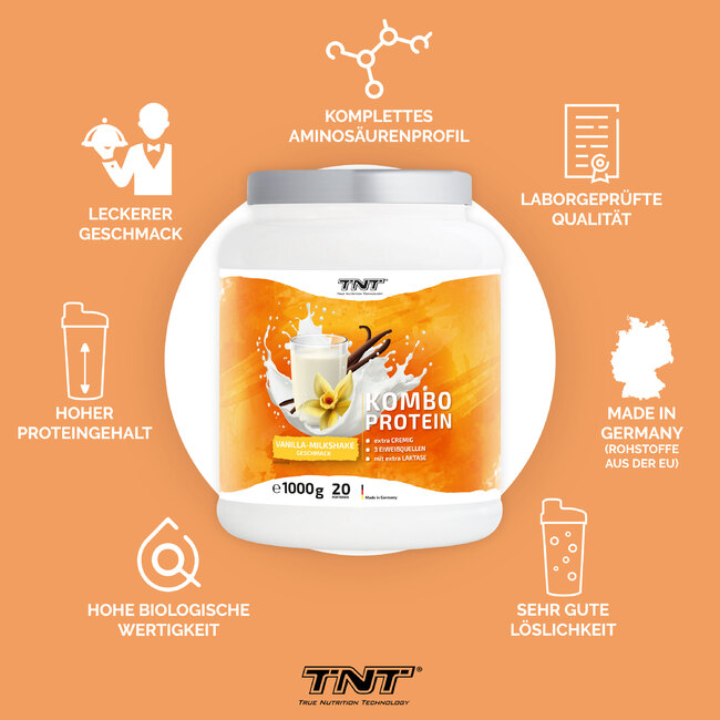 TNT Kombo Protein Vanilla-Milkshake Vorteile