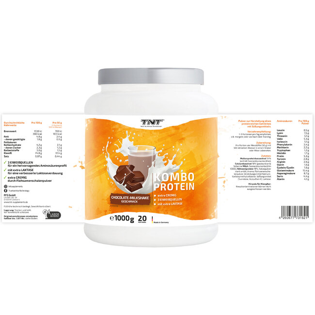 TNT Kombo Protein Chocolate-Milkshake Nhrwerte