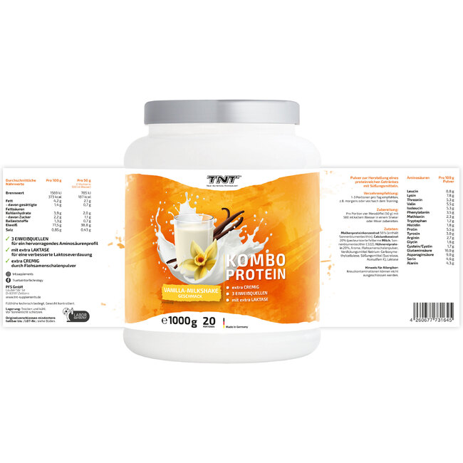 TNT Kombo Protein Vanilla-Milkshake Nhrwerte