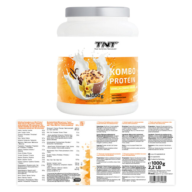 TNT Kombo Protein Vanilla-Cookie-Dough Nhrwerte