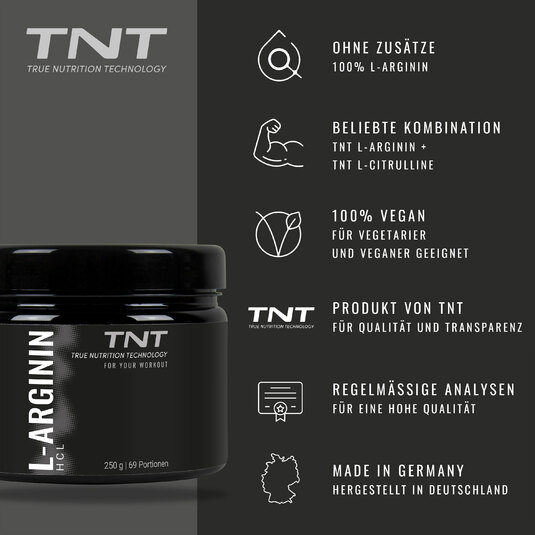 Vorteile von TNT L-Arginin auf einen Blick