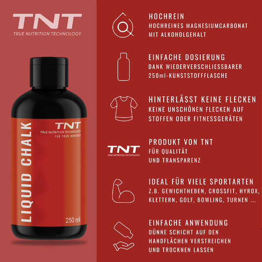 Alle Vorteile von TNT Liquid Chalk auf einen Blick