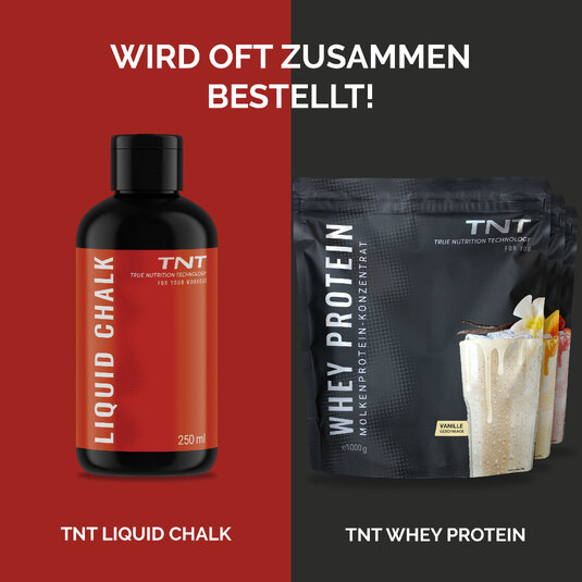 Beliebte Kombi: TNT Liquid Chalk und TNT Whey Protein