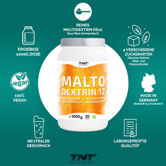 TNT Maltodextrin 12 - 1000g Dose Facts