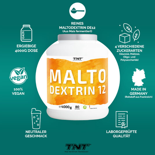 TNT Maltodextrin 12 - 4000g Dose Facts