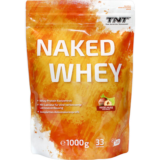 TNT Naked Whey Beutel - Geschmack Haselnuss