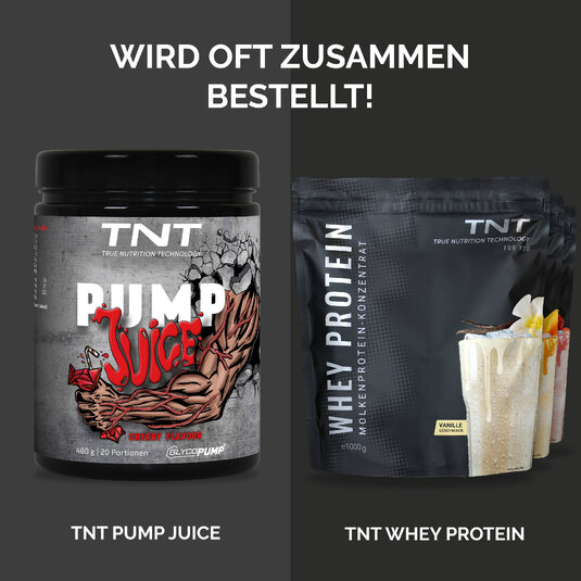 Beliebte Kombi: TNT Pump Juice und TNT Whey Protein