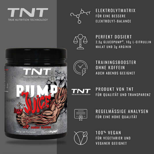 Alle Vorteile von TNT Pump Juice auf einen Blick - Geschmack Cherry