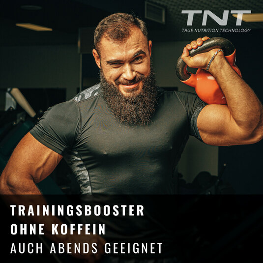 Mann mit Kettlebell - Pump-Booster ohne Koffein