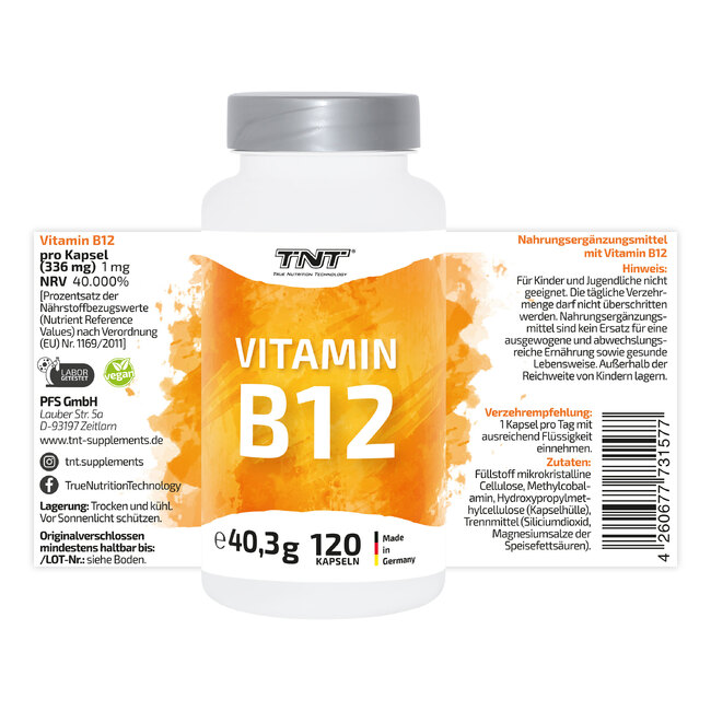 TNT Vitamin B12 Etikett