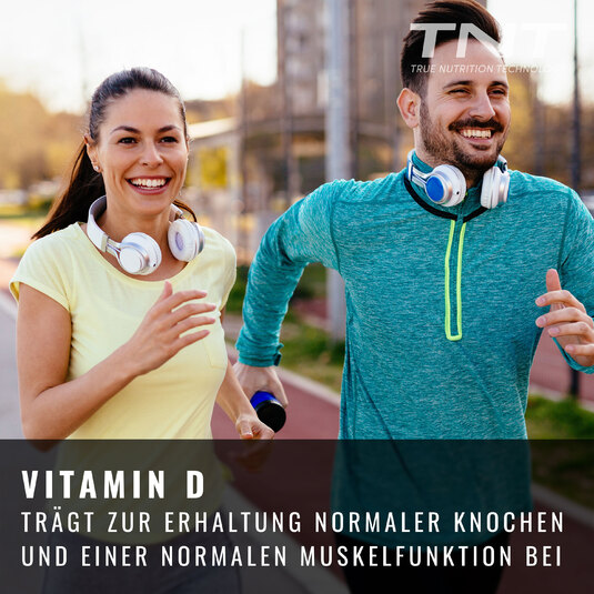 Vitamin D trägt zur Erhaltung normaler Knochen und einer normalen Muskelfunktion bei.