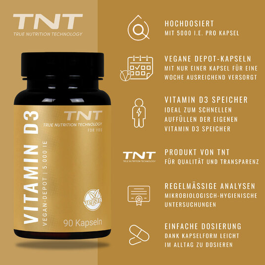 TNT Vitamin D3 (vegan) - alle Vorteile auf einen Blick
