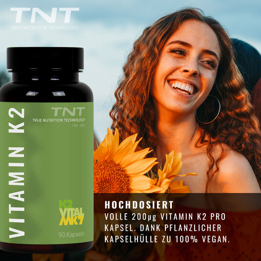 TNT Vitamin K2 - Mit 200g Vitamin K2 pro Kapsel hochdosiert