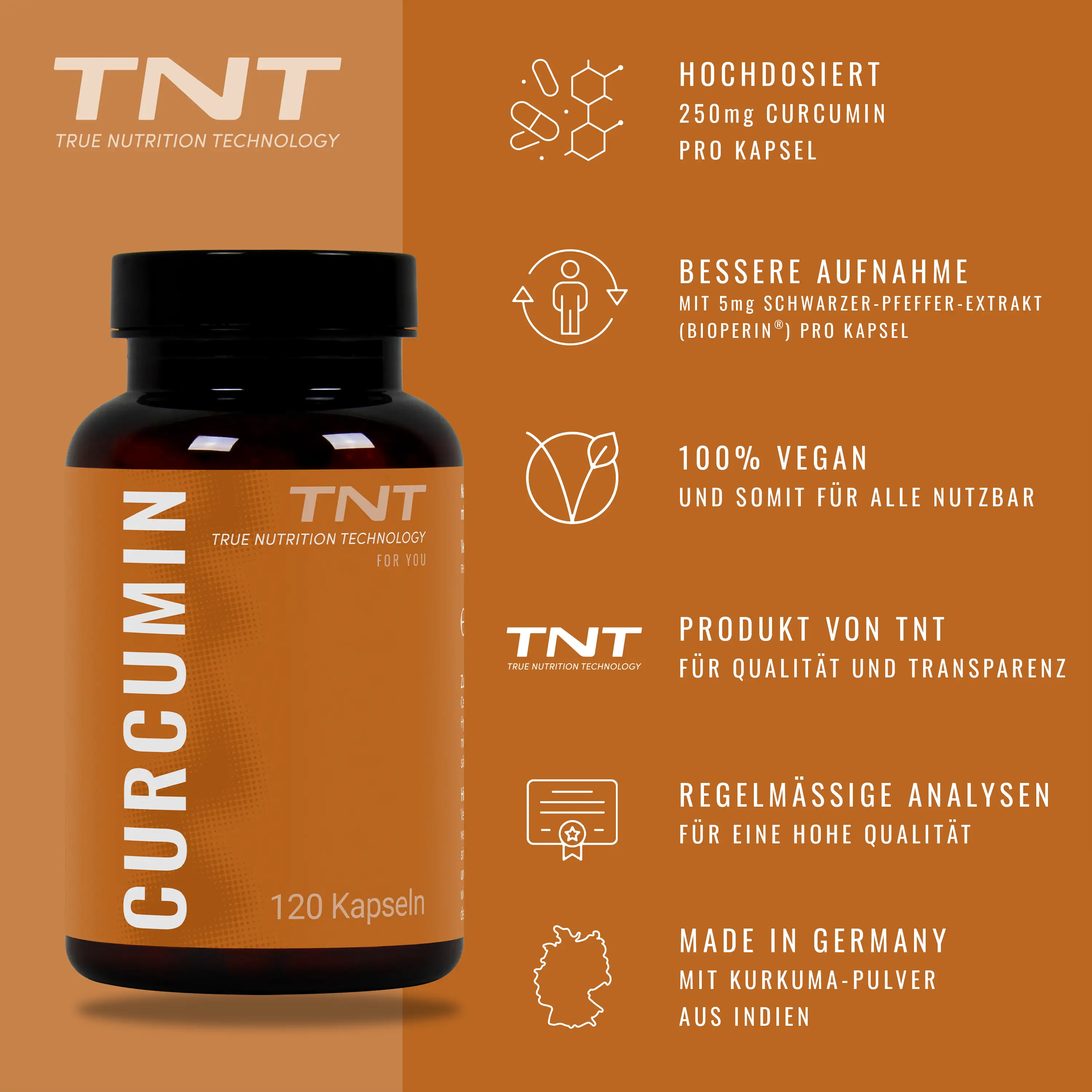 Die Vorteile von TNT Curcumin Kapseln auf einen Blick