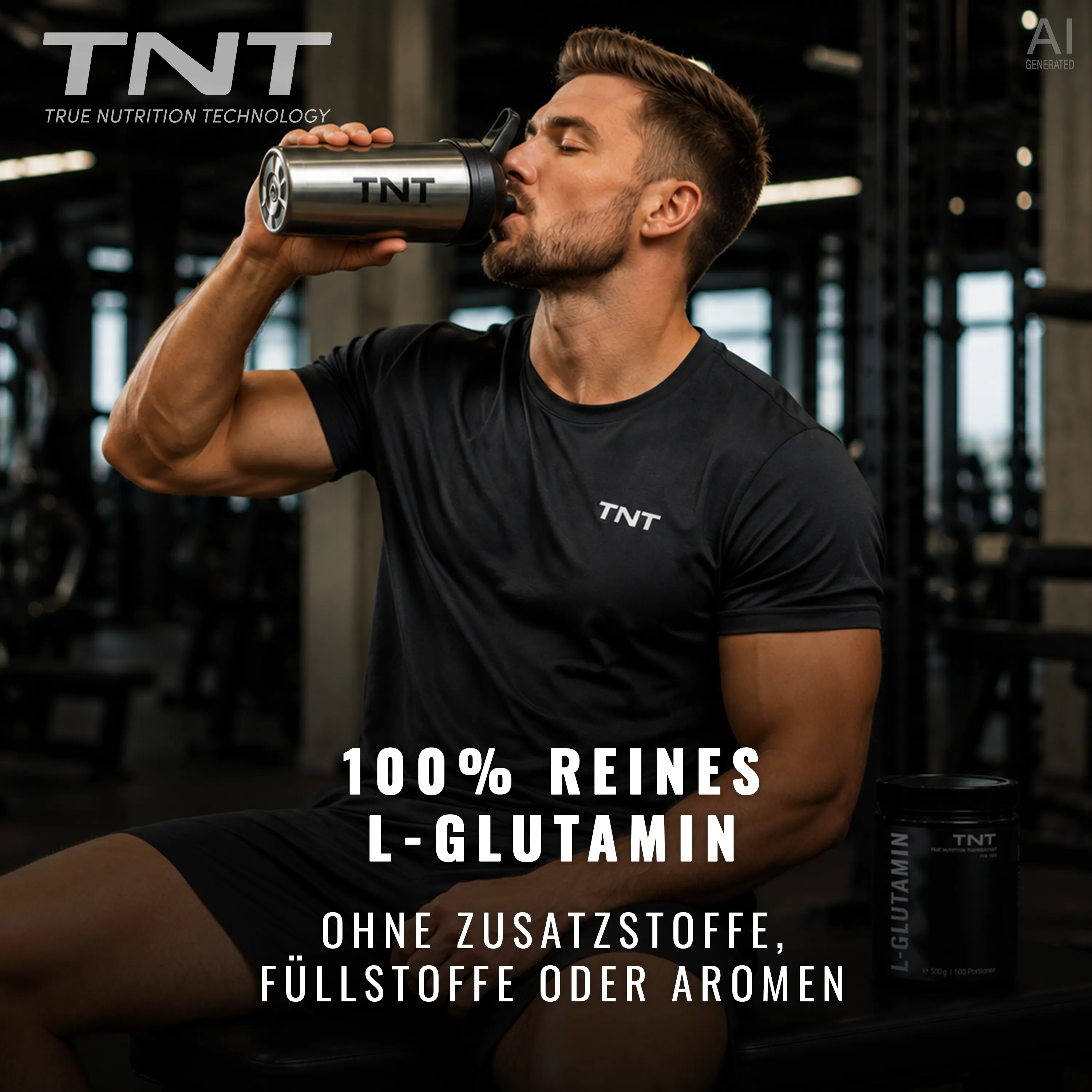TNT L-Glutamin - Reines L-Glutamin ohne Zusatzstoffe, Füllstoffe oder Aromen